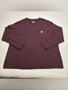 Women’s Carhartt Pocket Long Sleeve Shirt | Maroon | Size 2X